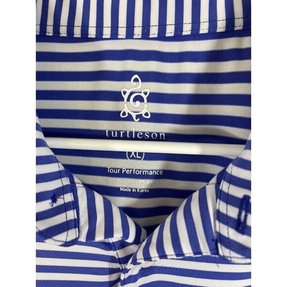 Turtleson Size XL Palmetto Hall Hilton Head Striped Polo Shirt Tour Performance - Picture 3 of 6